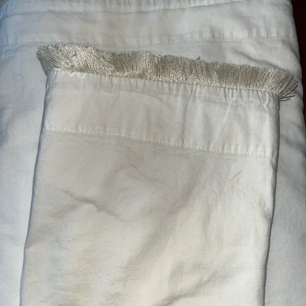 Dorm Ready!  White Fringe pillow case, top and fitted sheet, Opal House